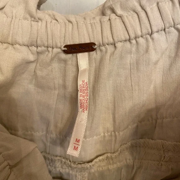 Free People Hemingway Balloon Beige Lace Trim Joggers Size M - Picture 3 of 7